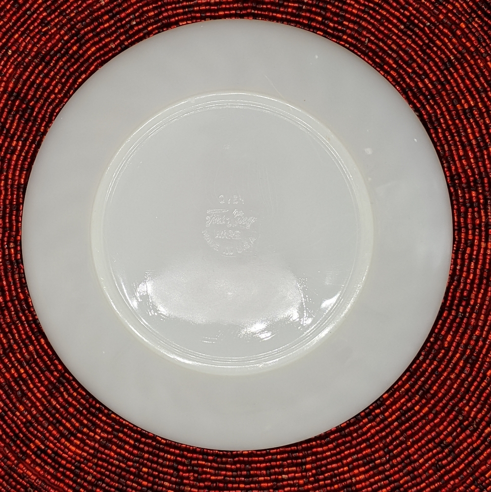 FIRE KING 8" Swirl Pattern White and Gold Trim - Picture 3 of 4